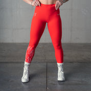 FLAME LEGGINGS - RED / WHITE