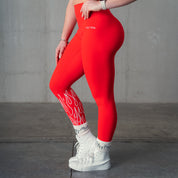 FLAME LEGGINGS - RED / WHITE