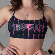 BARBWIRE SPORTS BRA - BLACK / PINK