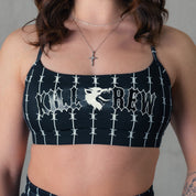 BARBWIRE SPORTS BRA - BLACK / WHITE