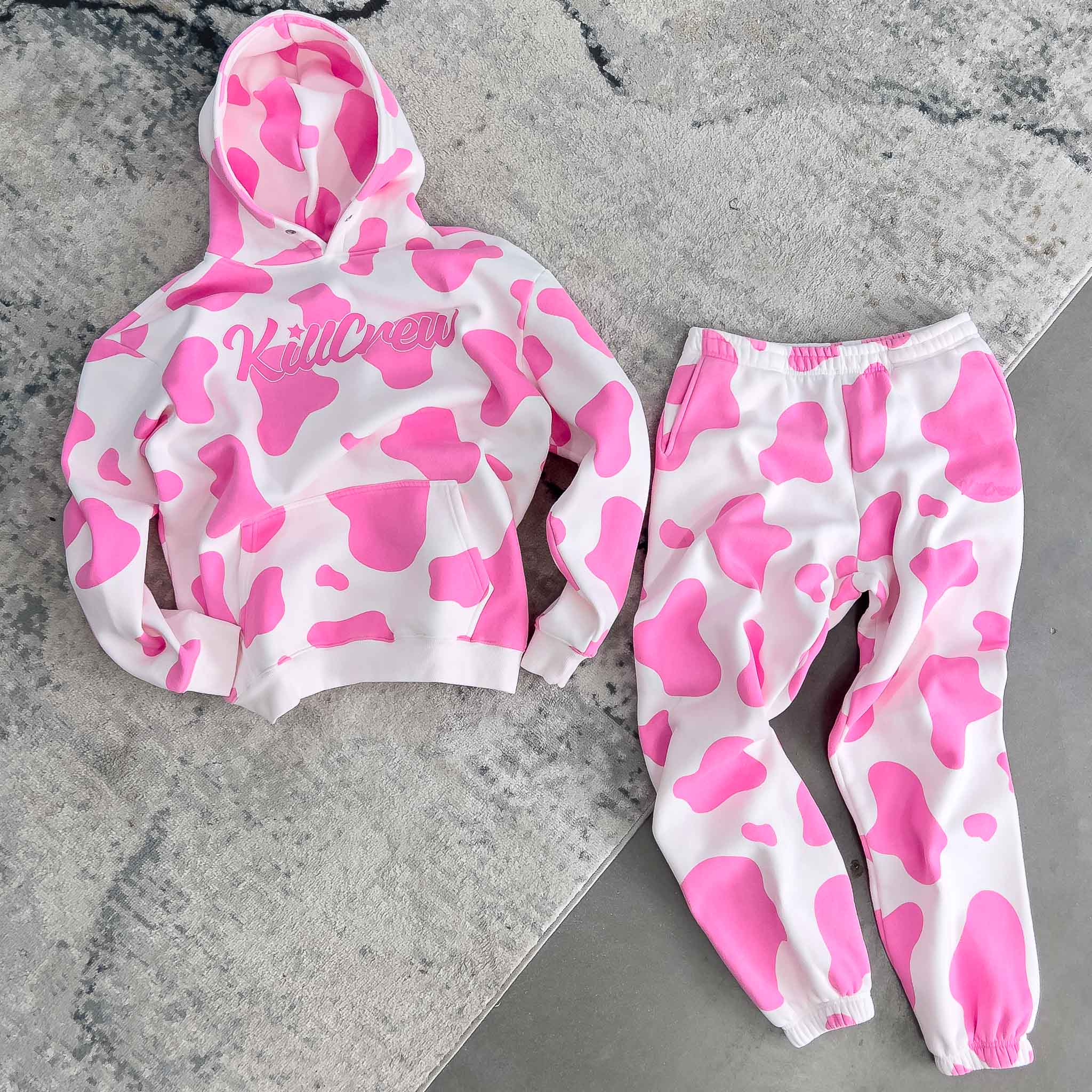OVERSIZED LUX "MOO MOO" HOODIE - PINK