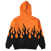 OVERSIZED PREMIUM HEATER HOODIE - ORANGE / BLACK
