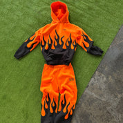 OVERSIZED PREMIUM HEATER HOODIE - ORANGE / BLACK