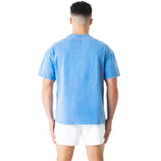 RELAXED FIT LUX SCRIPT T-SHIRT - BLUE / YELLOW