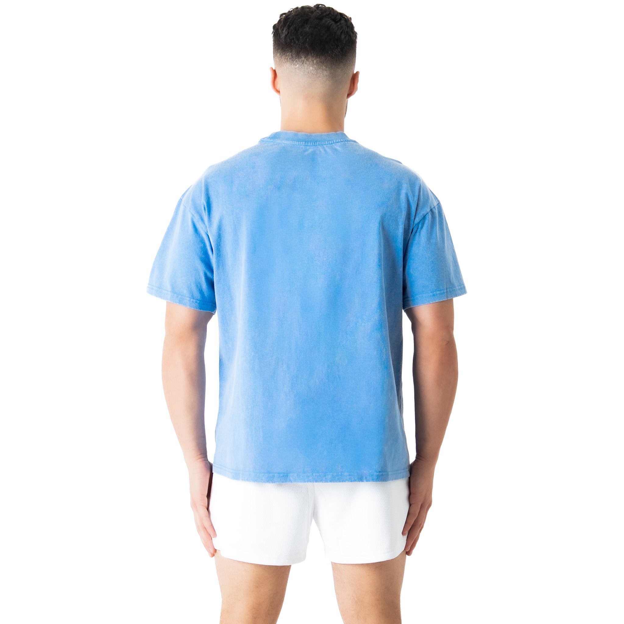 RELAXED FIT LUX SCRIPT T-SHIRT - BLUE / YELLOW