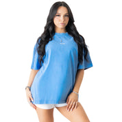 RELAXED FIT LUX "SIMPLE" T-SHIRT - BLUE