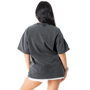 RELAXED FIT LUX SCRIPT T-SHIRT - BLACK / YELLOW