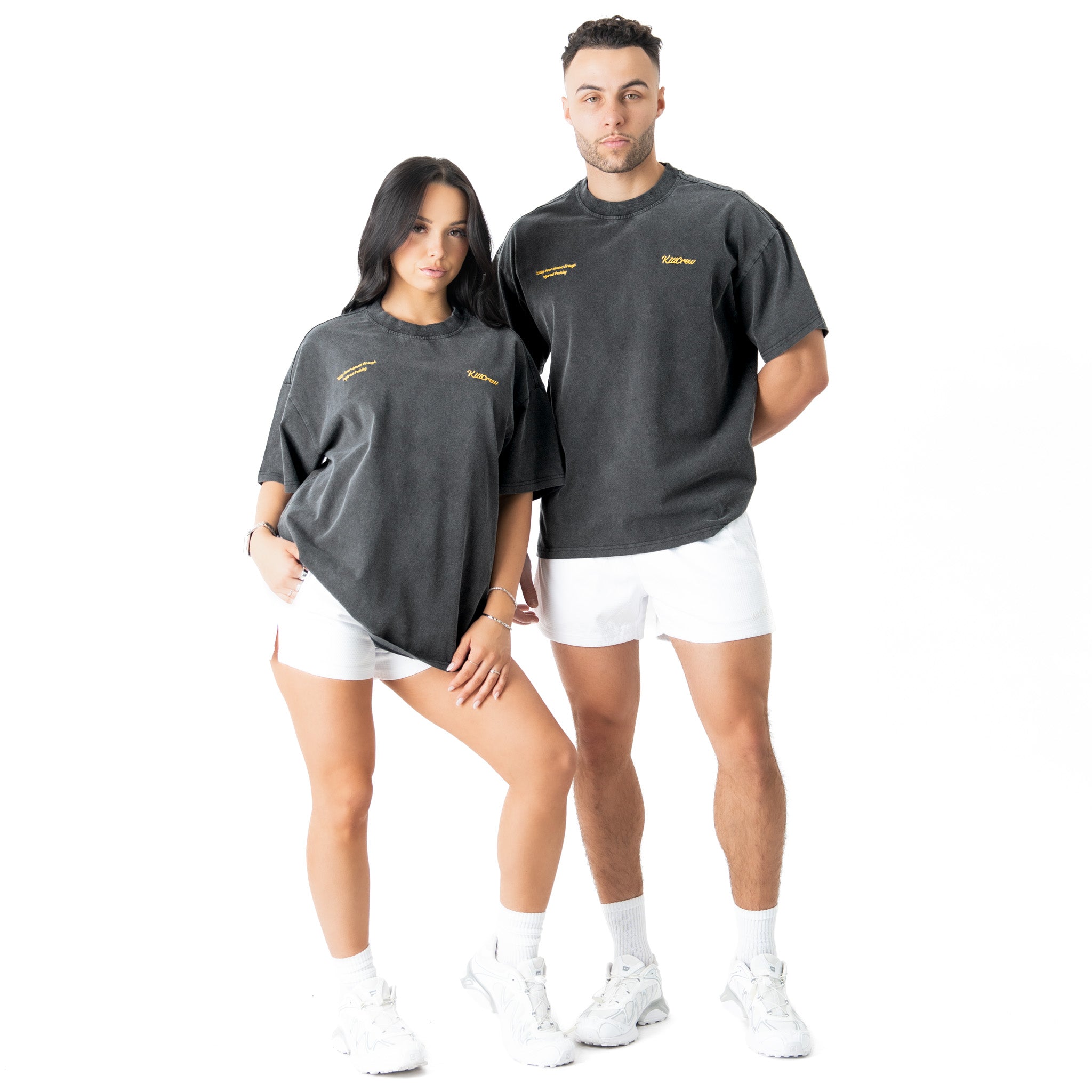 RELAXED FIT LUX SCRIPT T-SHIRT - BLACK / YELLOW