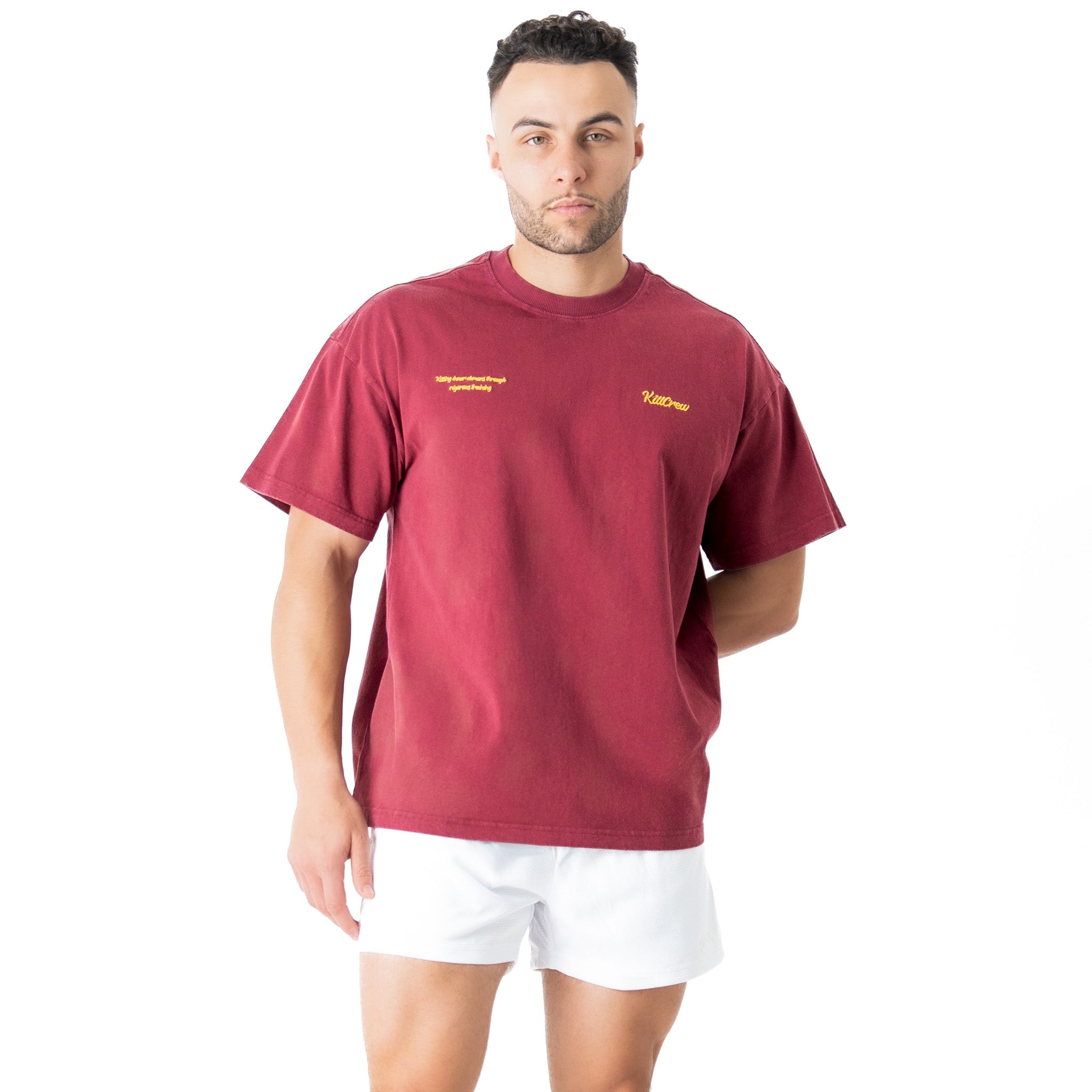 RELAXED FIT LUX SCRIPT T-SHIRT - RED / YELLOW