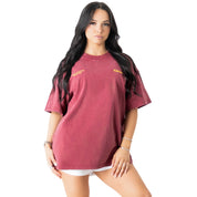 RELAXED FIT LUX SCRIPT T-SHIRT - RED / YELLOW