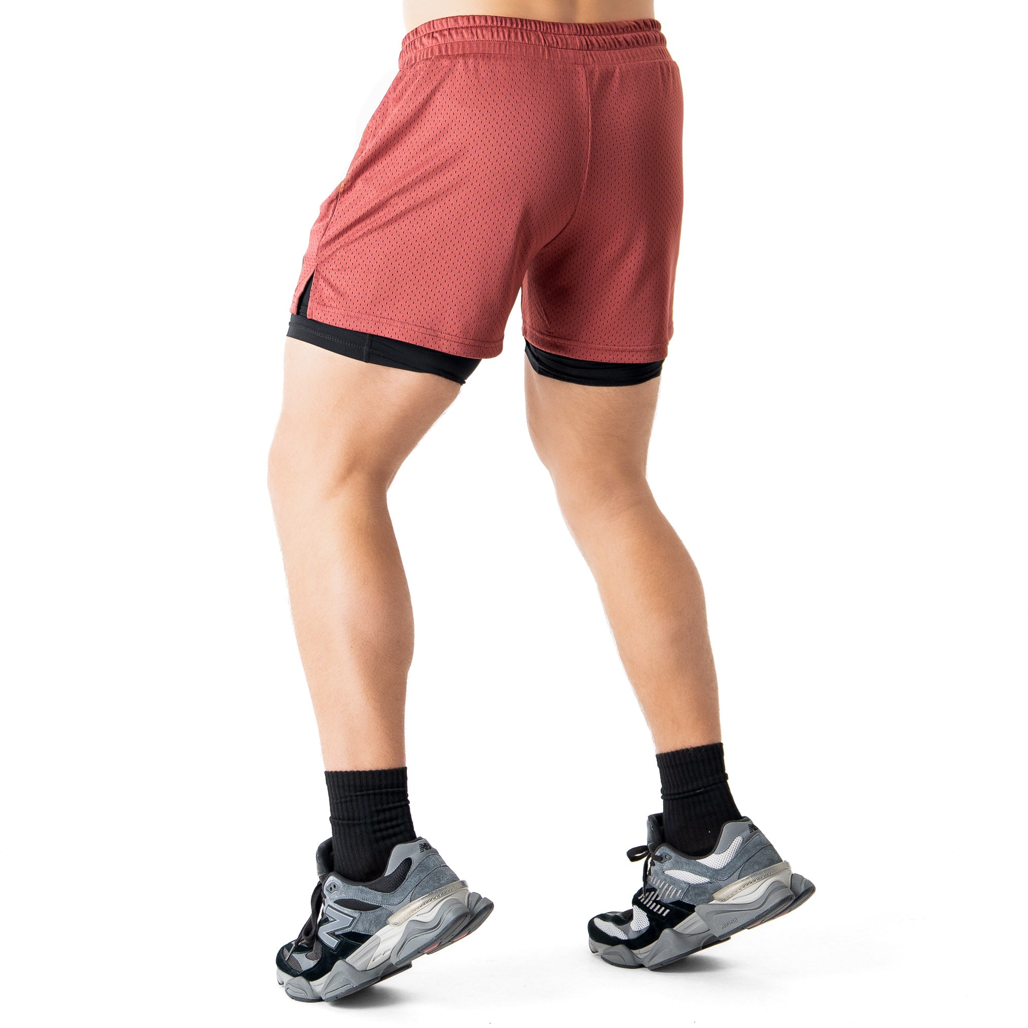 TRAINING SHORT WITH LINER - MAROON