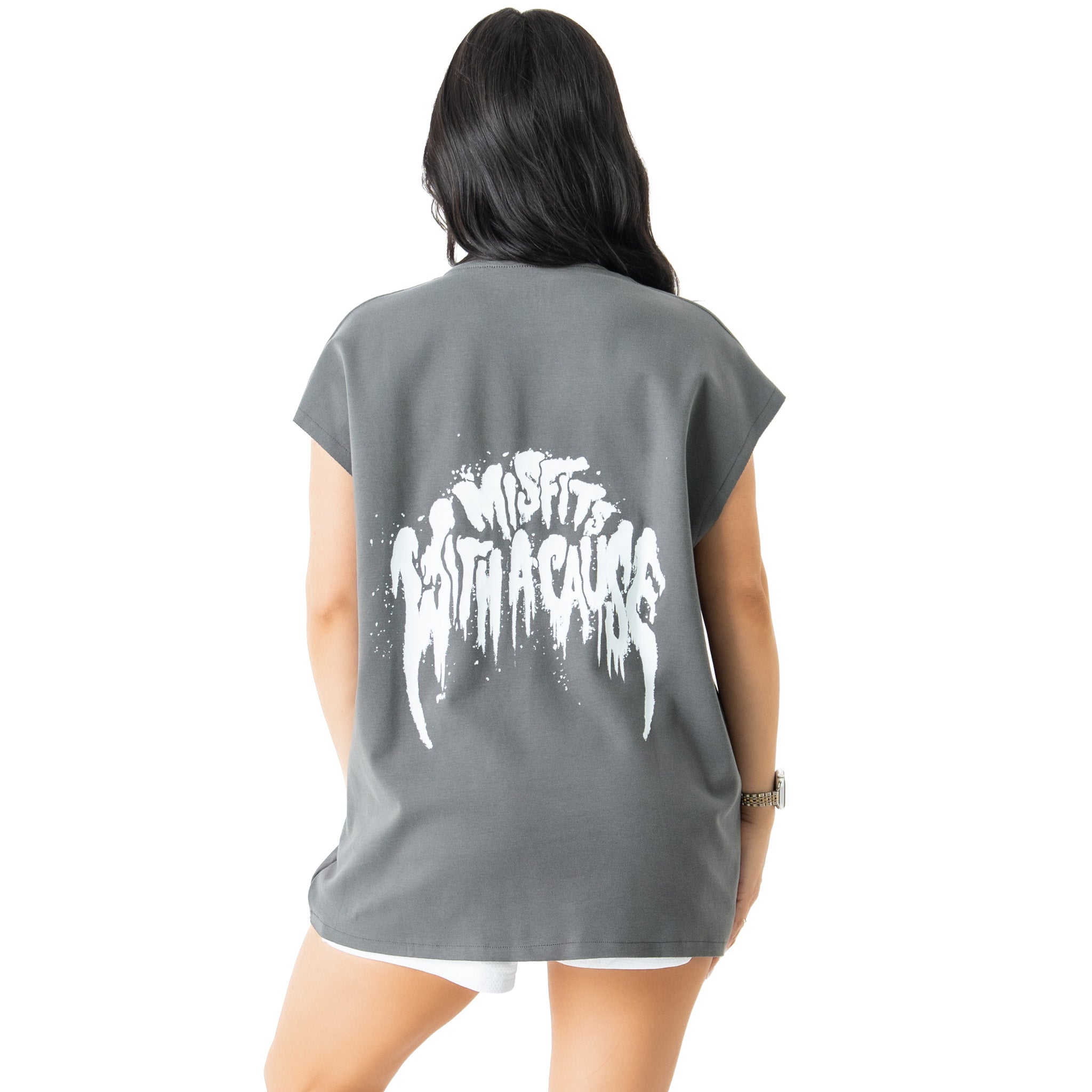 NATURAL COTTON MISFIT CUTOFF - GREY