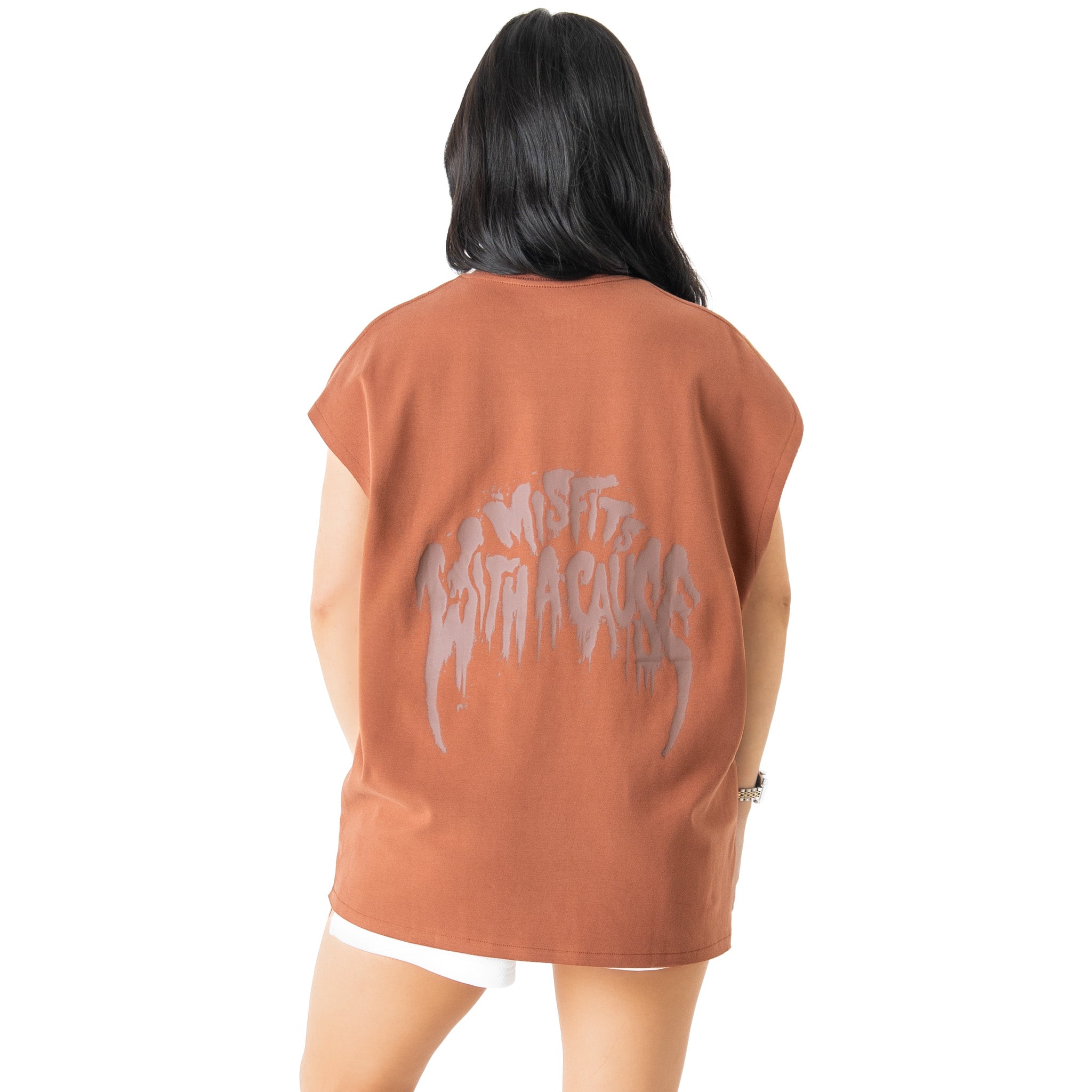 NATURAL COTTON MISFIT CUTOFF - BROWN