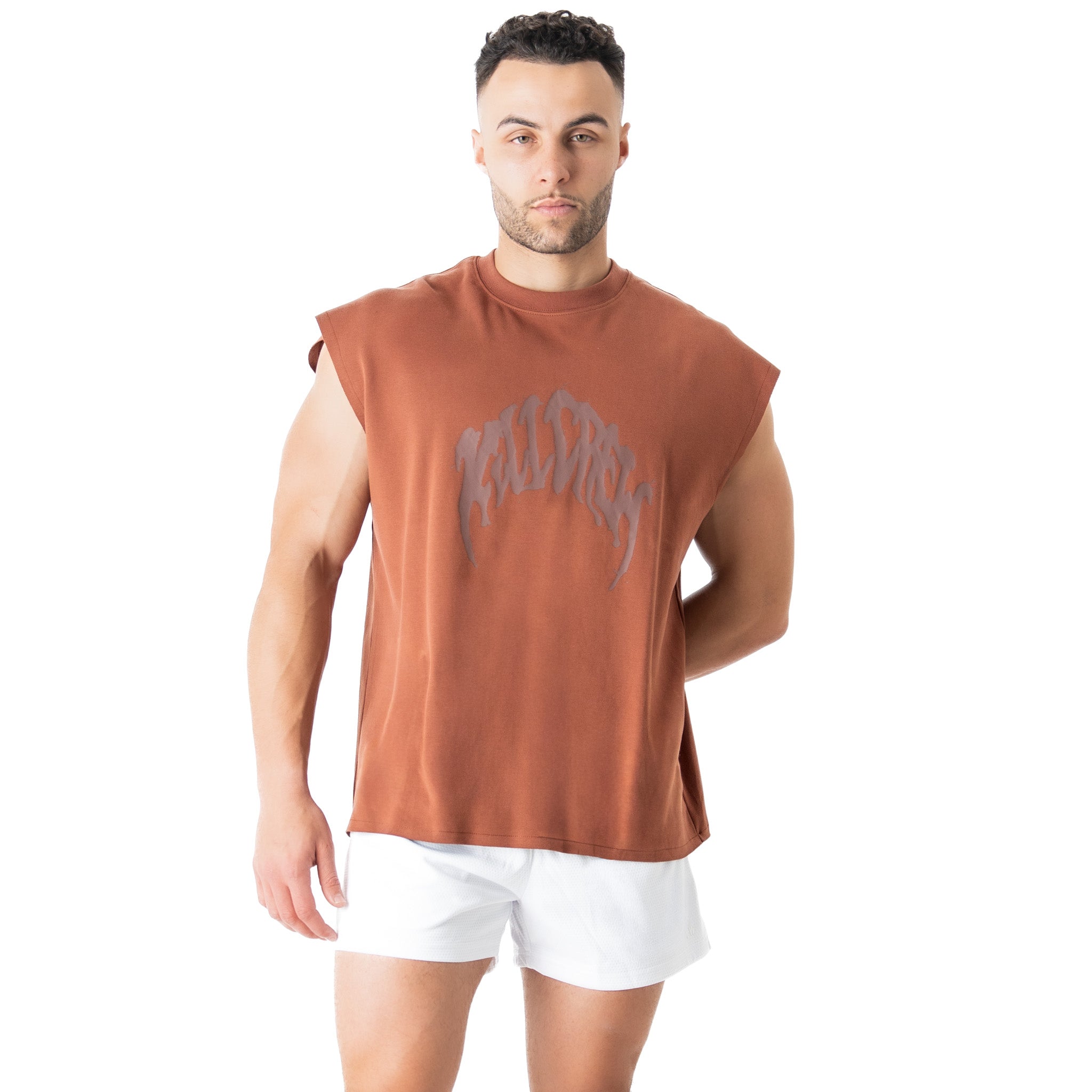 NATURAL COTTON MISFIT CUTOFF - BROWN