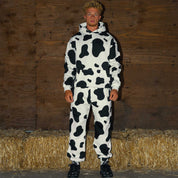 OVERSIZED LUX "MOO MOO" SWEATPANTS - BLACK