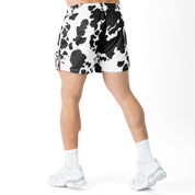 MOO THAI SHORTS (MID THIGH CUT) - BLACK COW