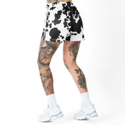 MOO THAI SHORTS (MID THIGH CUT) - BLACK COW