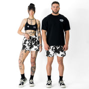 MOO THAI SHORTS (MID THIGH CUT) - BLACK COW