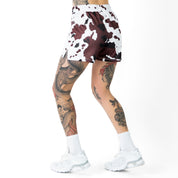 MOO THAI SHORTS (MID THIGH CUT) - BROWN COW