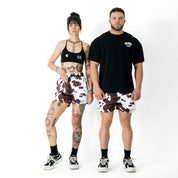 MOO THAI SHORTS (MID THIGH CUT) - BROWN COW