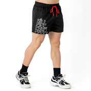 MUAY THAI SHORTS (MID THIGH CUT) - BLACK