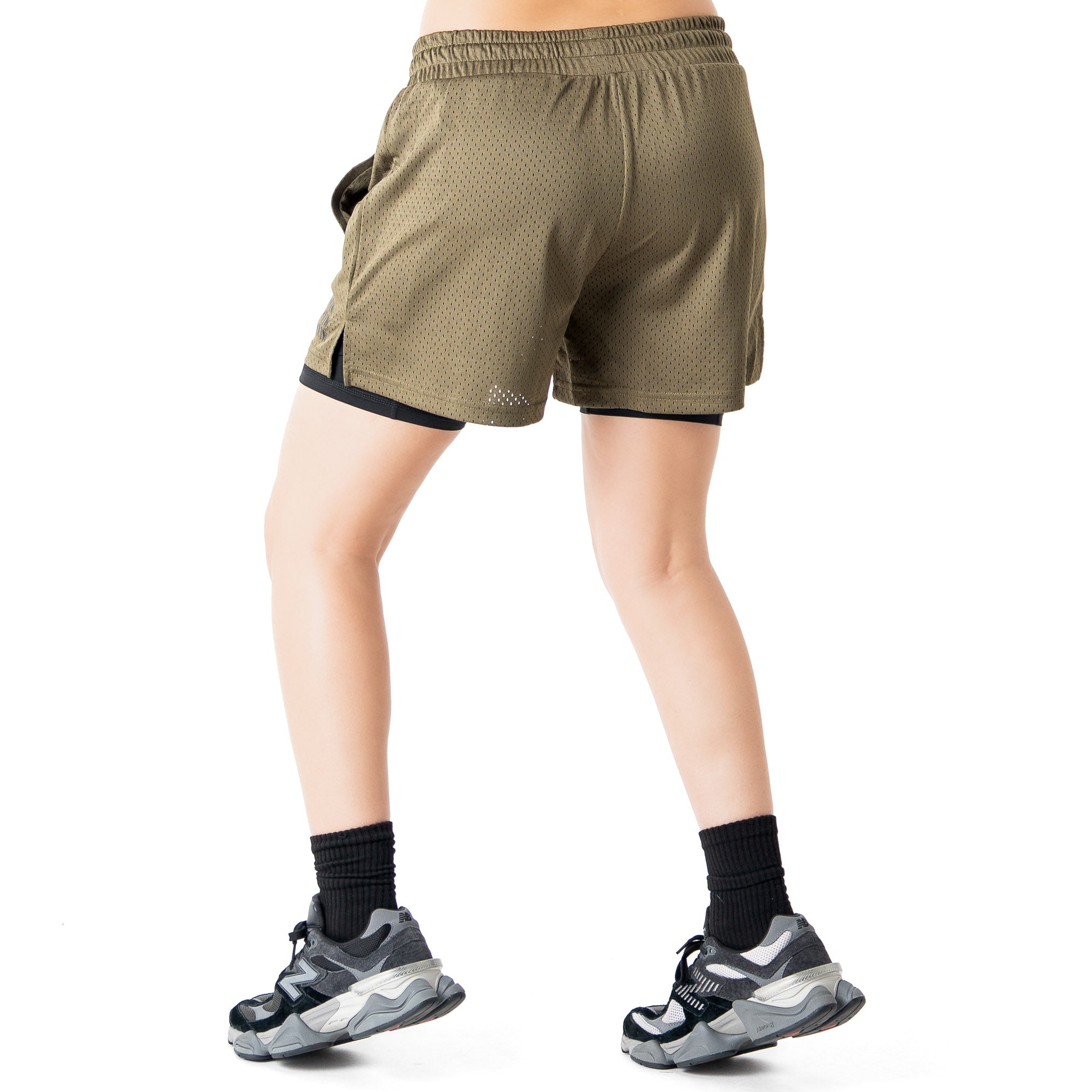 TRAINING SHORT WITH LINER - OLIVE