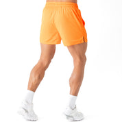 MUAY THAI SHORTS (MID THIGH CUT) - HIGHLIGHTER ORANGE