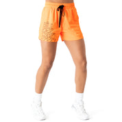 MUAY THAI SHORTS (MID THIGH CUT) - HIGHLIGHTER ORANGE