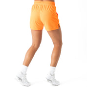 MUAY THAI SHORTS (MID THIGH CUT) - HIGHLIGHTER ORANGE