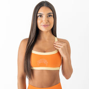 COLOR BLOCK SPORTS BRA - ORANGE