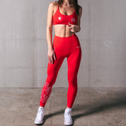 FLAME LEGGINGS - RED / WHITE