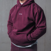 OVERSIZED LUX "SIMPLE" HOODIE - BURGANDY