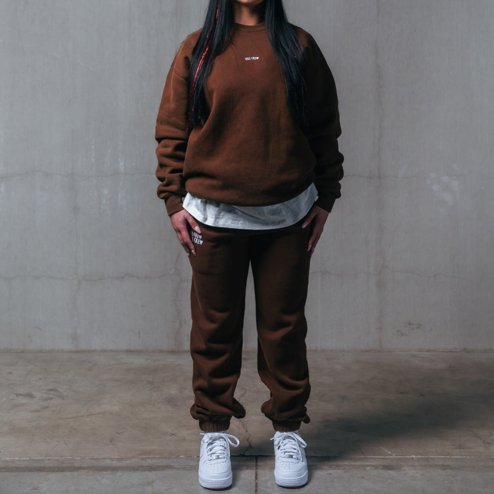 HEAVYWEIGHT LUX "SIMPLE" CREWNECK - BROWN