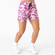 MUAY THAI SHORTS (MID THIGH CUT) - PINK CAMO