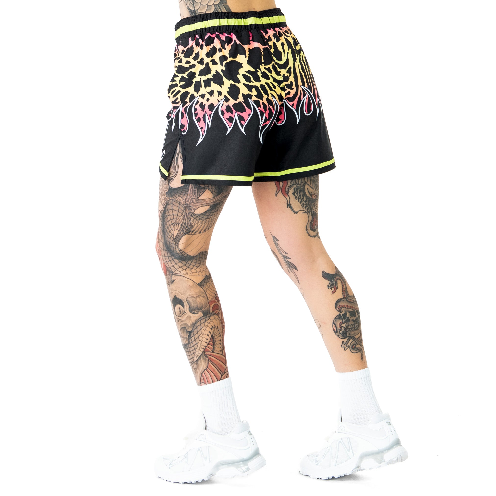 BSEM FIGHT SHORTS (THAI CUT) - YELLOW / PINK