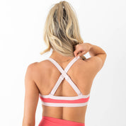 COLOR BLOCK SPORTS BRA - PINK
