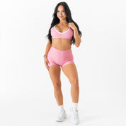 POLKA DOT SPORTS BRA - PINK / WHITE
