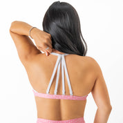 POLKA DOT SPORTS BRA - PINK / WHITE