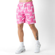 RELAXED CUT SHORTS ALL OVER - PINK / WHITE