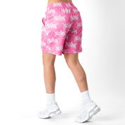 RELAXED CUT SHORTS ALL OVER - PINK / WHITE