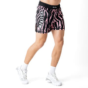 BSEM FIGHT SHORTS (THAI CUT) - PINK ZEBRA