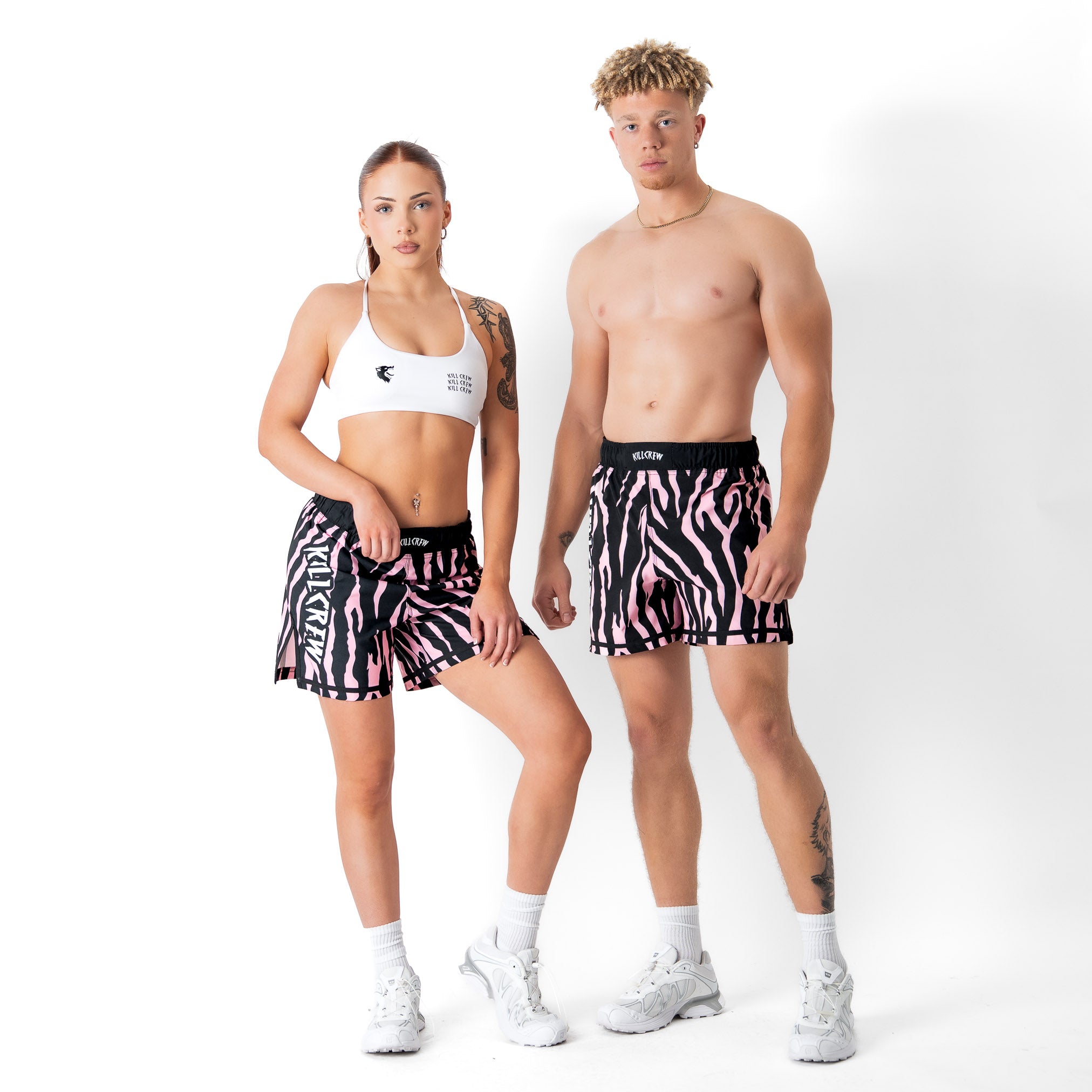 BSEM FIGHT SHORTS (THAI CUT) - PINK ZEBRA – Kill Crew