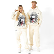 OVERSIZED LUX "PSYCHOTIC CLOWN" HOODIE - CREAM