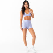 POLKA DOT SPORTS BRA - PURPLE / WHITE