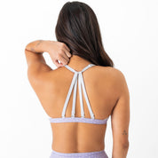 POLKA DOT SPORTS BRA - PURPLE / WHITE