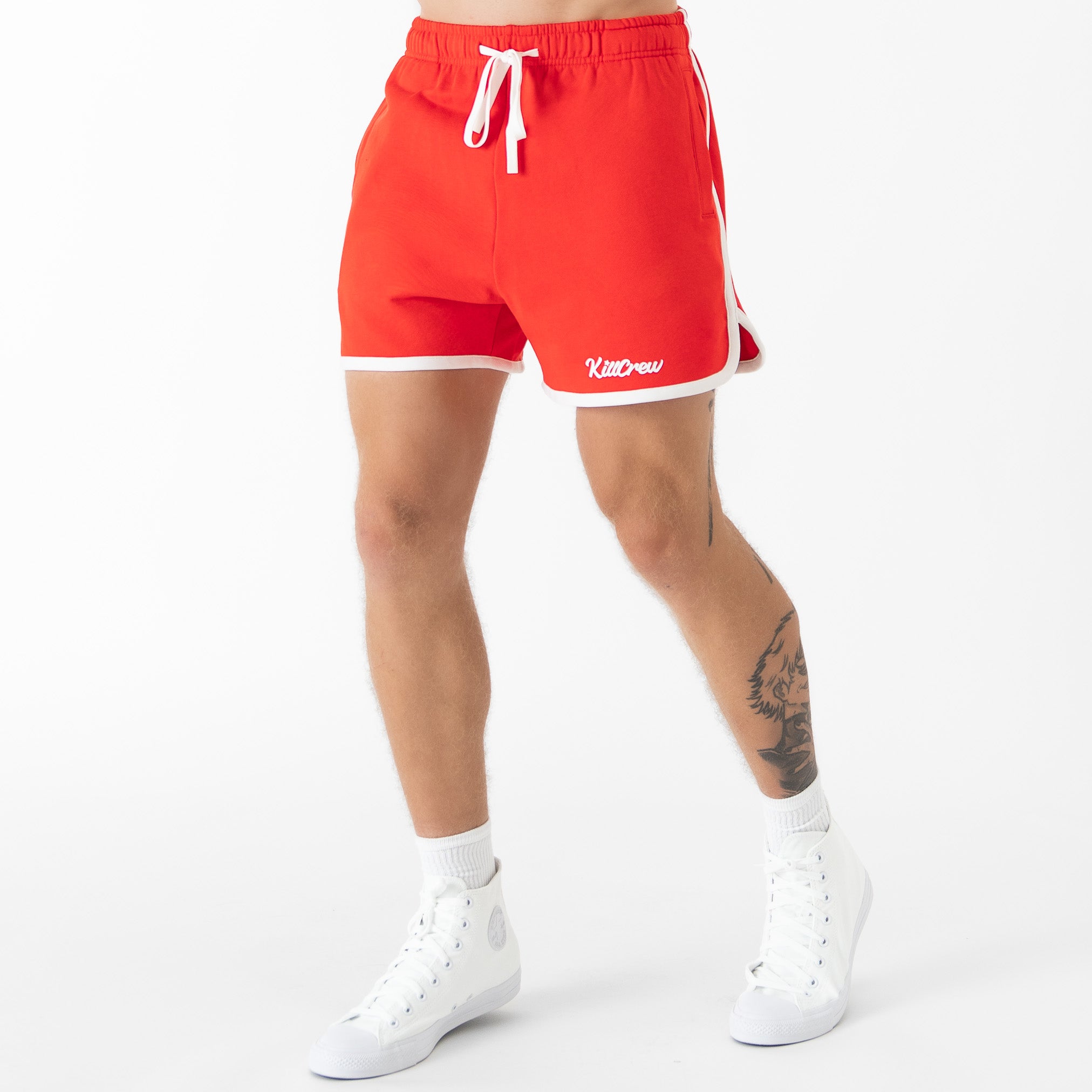 VINTAGE COTTON SHORTS (MID THIGH CUT) - RED
