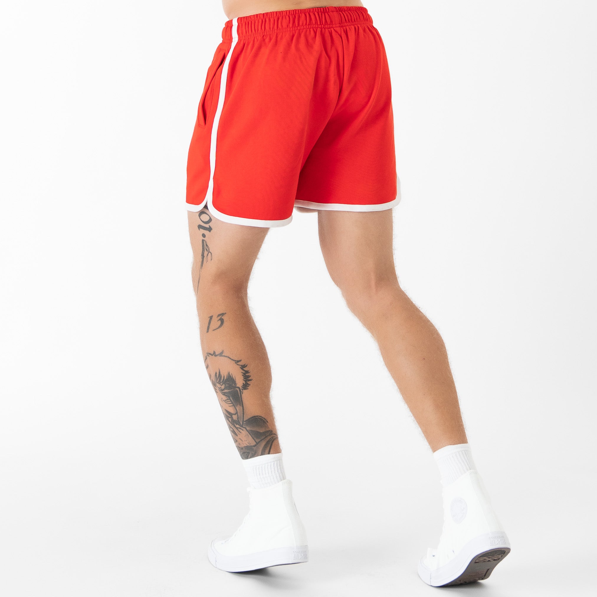 VINTAGE COTTON SHORTS (MID THIGH CUT) - RED