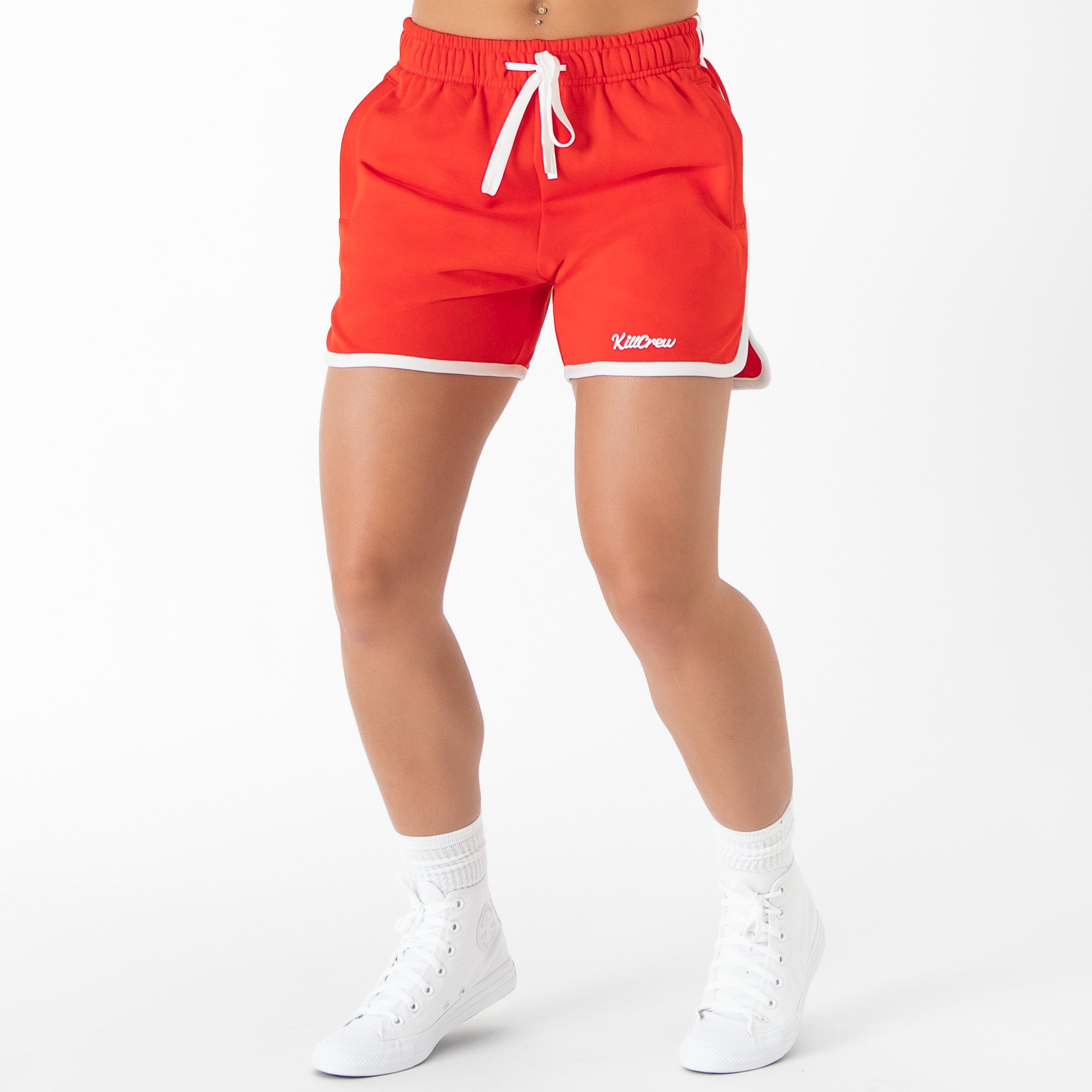VINTAGE COTTON SHORTS (MID THIGH CUT) - RED