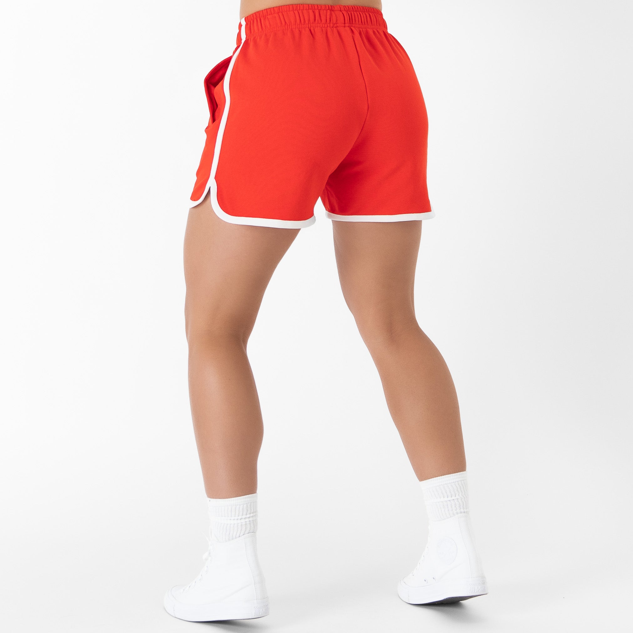 VINTAGE COTTON SHORTS (MID THIGH CUT) - RED