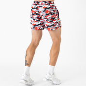 MUAY THAI SHORTS (MID THIGH CUT) - RED TIGER CAMO